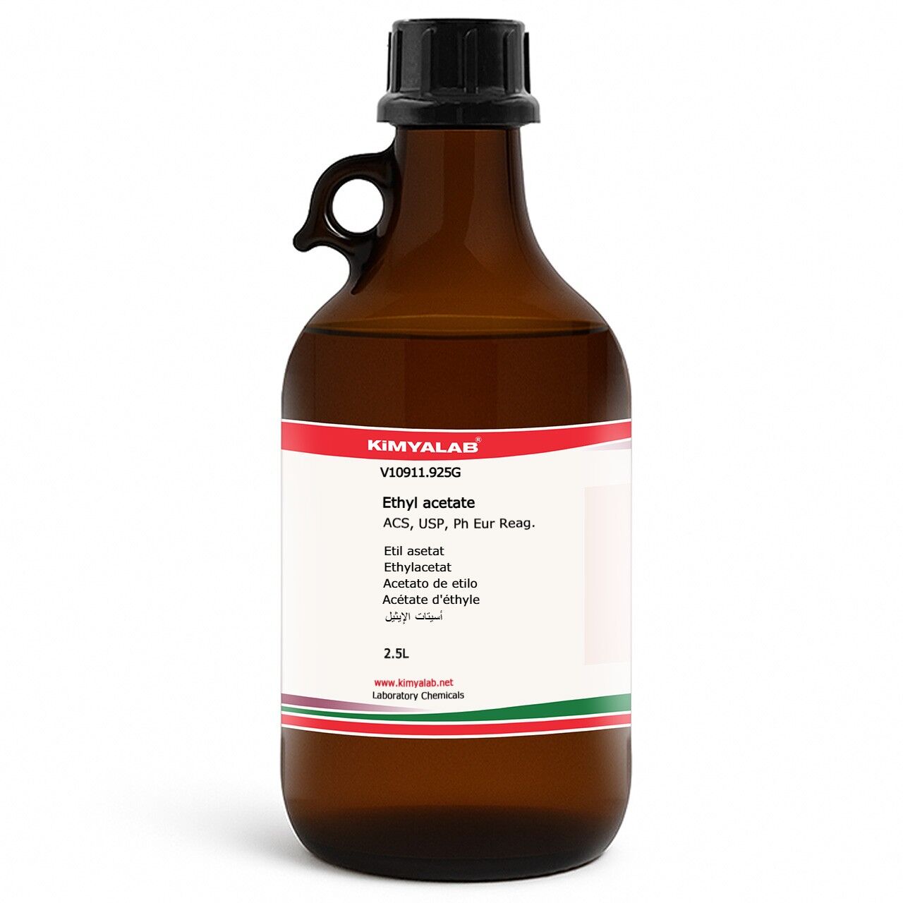 Kimyalab Etil Asetat 2,5L Cam Şişe - Ethyl Acetate Extra Pure %99,5