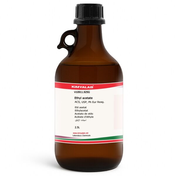 Kimyalab Etil Asetat 2,5L Cam Şişe - Ethyl Acetate Extra Pure %99,5