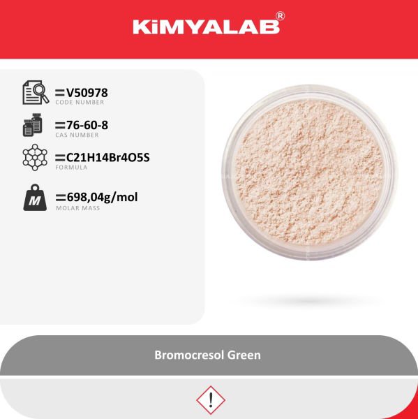 Kimyalab Brom Krezol Yeşili 25g - Bromocresol Green Indicator - Bromokresol Yeşil