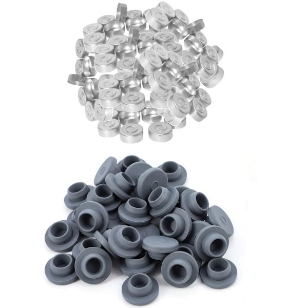 Borox Kapaklı Tıpalı Cam Şişe 10ml - Crimp Vial ND20 - Şeffaf - Dibi Düz - 100 Adet Toptan