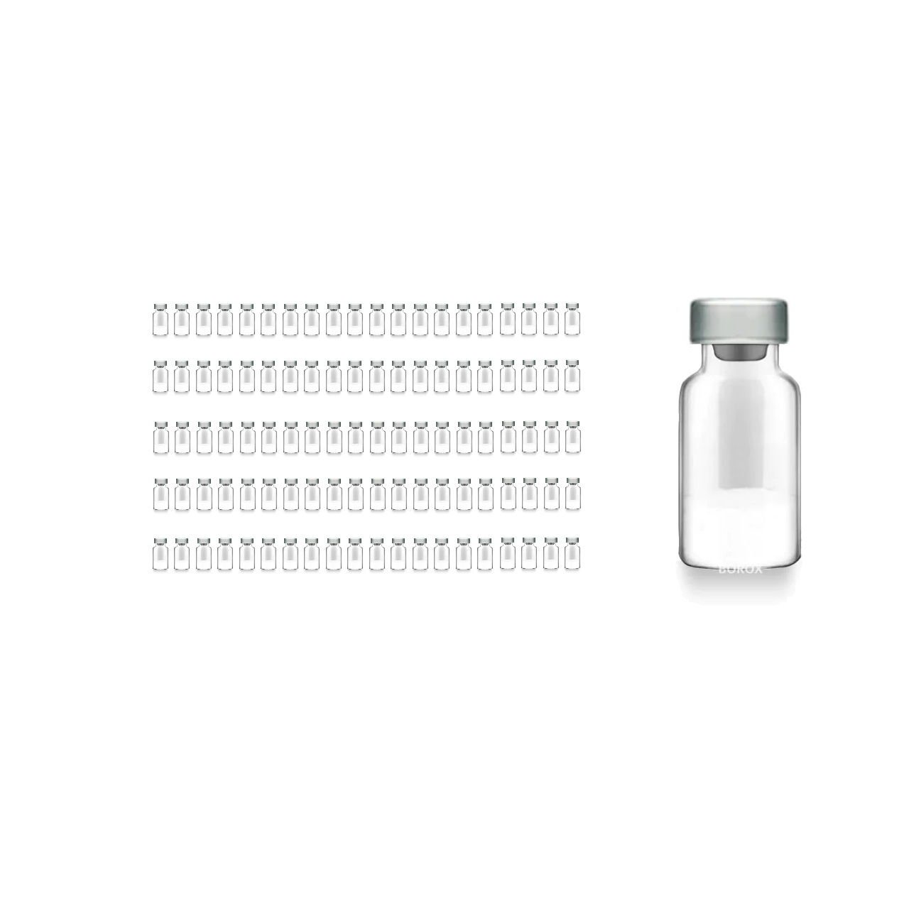 Borox Kapaklı Tıpalı Cam Şişe 10ml - Crimp Vial ND20 - Şeffaf - Dibi Düz - 100 Adet Toptan