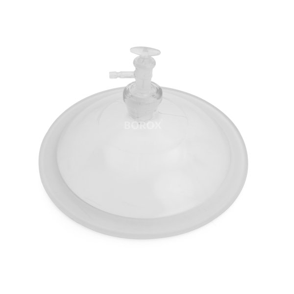 Borox 210mm Cam Desikatör İçin Kapak - Vakumlu Musluklu Kapak