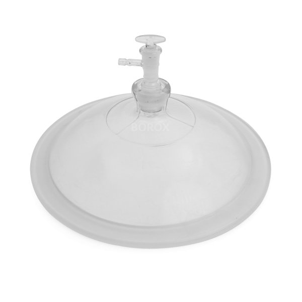 Borox 240mm Cam Desikatör İçin Kapak - Vakumlu Musluklu Kapak
