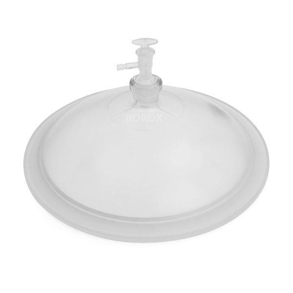 Borox 300mm Cam Desikatör İçin Kapak - Vakumlu Musluklu Kapak