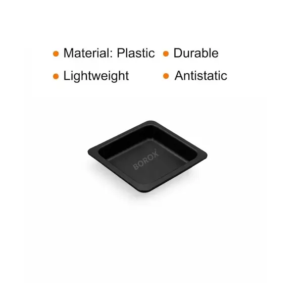 Borox PS Tartım Kabı - Plastik Kare Form 10ml - 500adet/Toptan - Siyah Renk