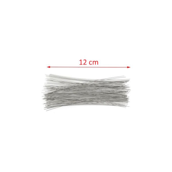 Borox Düz Öze Teli - 12 cm 0.5 mm Çap - Nikel