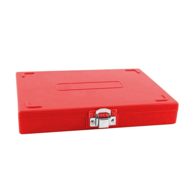 Borox Mikroskop Slide Saklama Kutusu - Mantar Tabanlı 100lü Slayt Kabı - Metal Kilitli - Kırmızı