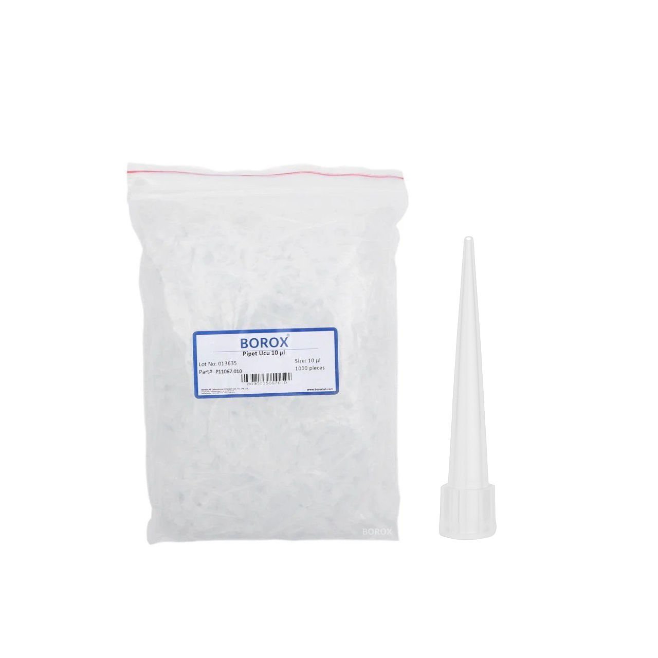 Borox Otomatik Pipet Ucu 10 µl Şeffaf - 1000 Adet - Paket