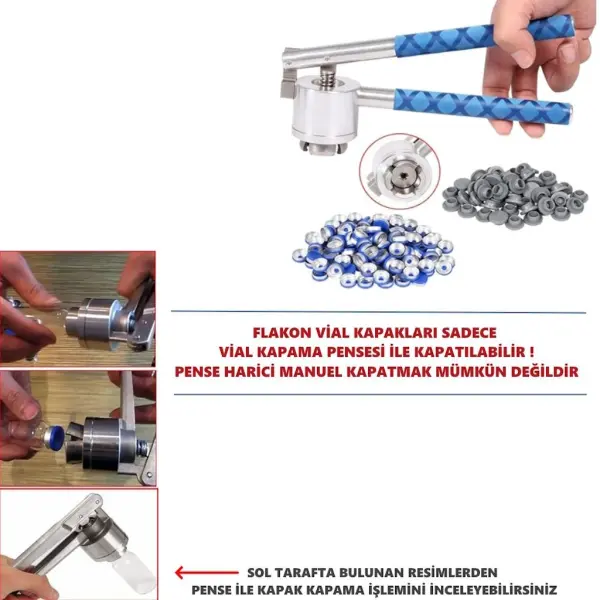 Borox Kapaklı Tıpalı Cam Şişe 10ml - Crimp Vial ND20 - Şeffaf - Dibi Düz - 100 Adet/Paket
