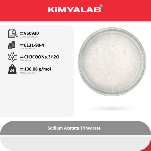 Kimyalab Sodyum Asetat Trihidrat - Sodium Acetate Trihydrate - 5 Kg-HDPE Varil