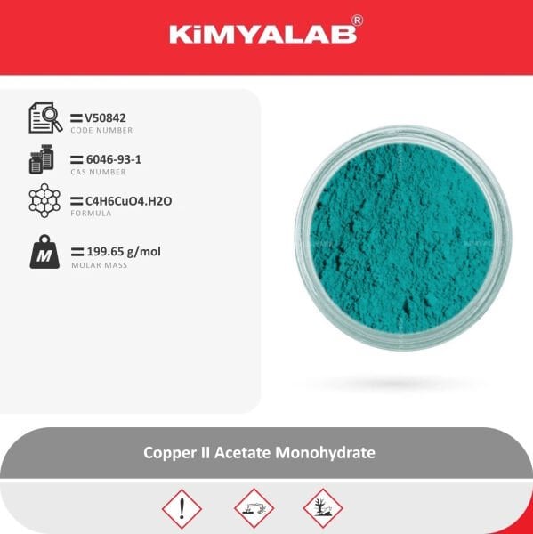 Kimyalab Bakır II Asetat Monohidrat - Copper II Acetate Monohydrate - 5 Kg-HDPE Varil