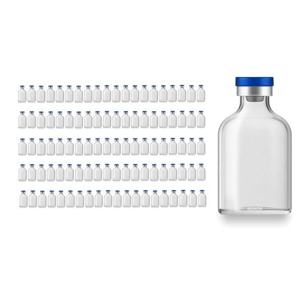 Borox Kapaklı Tıpalı Cam Şişe 50ml - Flakon Şişe 50cc - 100 Adet Toptan