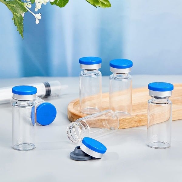Borox Kapaklı Tıpalı Cam Şişe 50ml - Flakon Şişe 50cc - 100 Adet Toptan