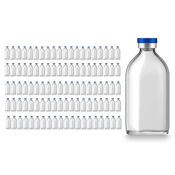 Borox Kapaklı Tıpalı Cam Şişe 100ml - Flakon Şişe - 100 Adet Toptan