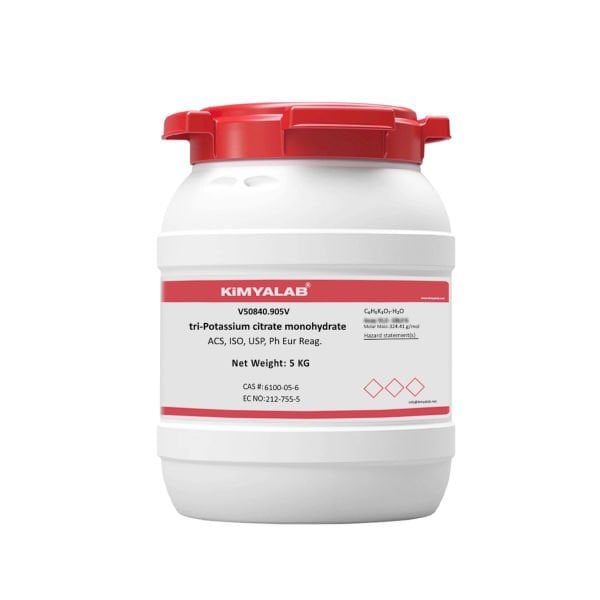 Kimyalab Potasyum Sitrat - tri-Potassium Citrate Monohydrate - 5 Kg-HDPE Varil