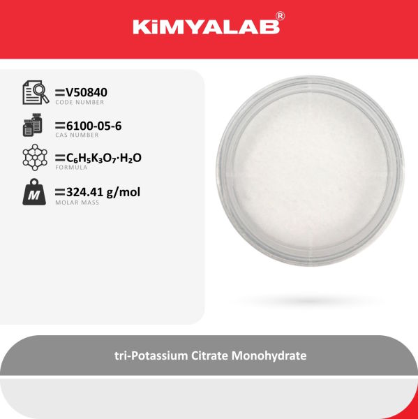 Kimyalab Potasyum Sitrat - tri-Potassium Citrate Monohydrate - 5 Kg-HDPE Varil