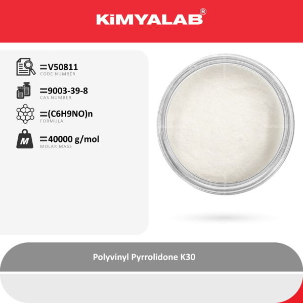 Kimyalab Polivinilpirolidon PVP 1Kg - Polyvinyl Pyrrolidone K30 For Cosmetic