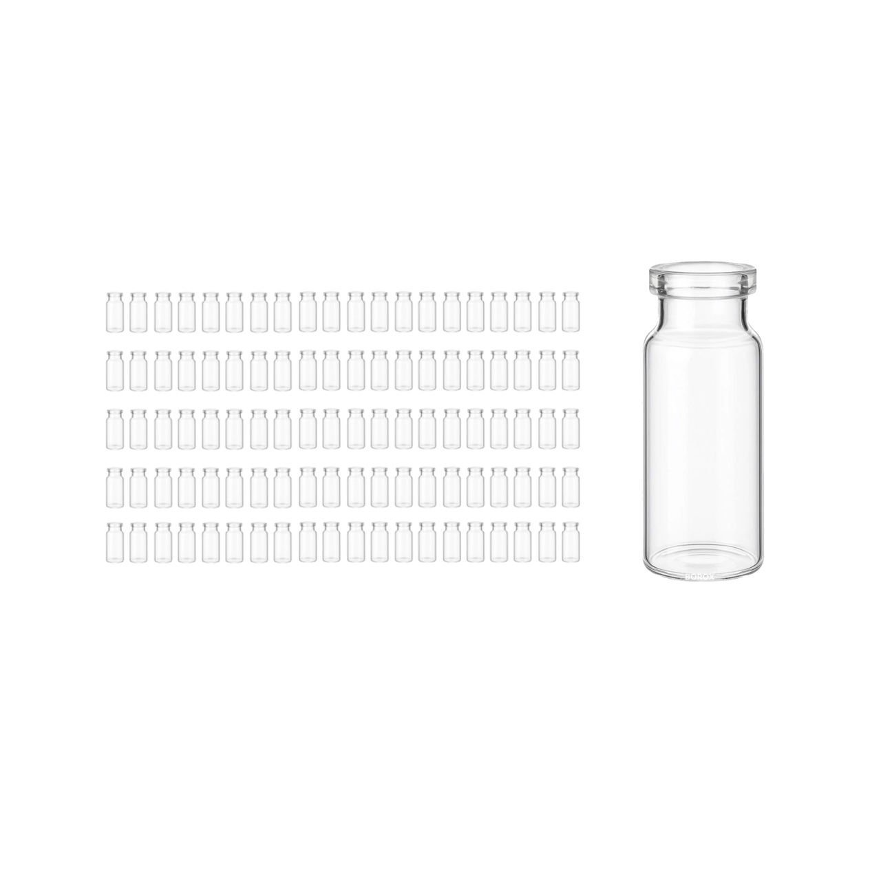 Borox Cam Vial 20 ml - Şeffaf - Crimp ND20 - 100 adet/paket