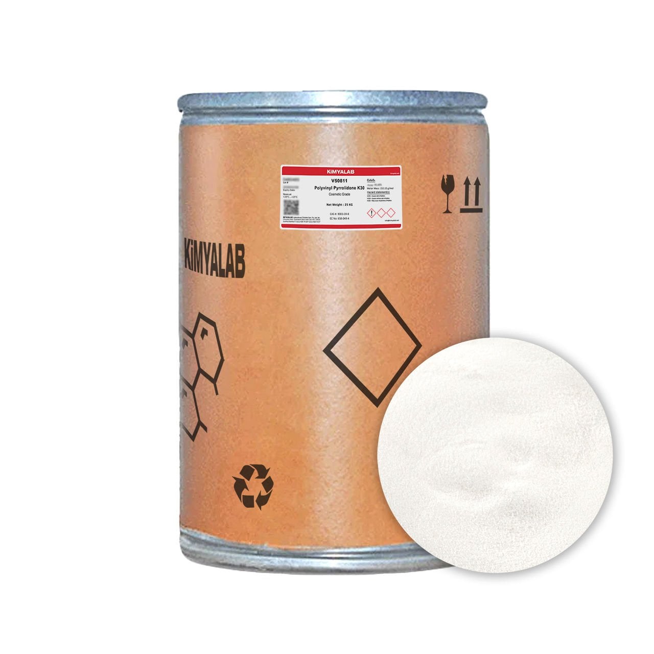 Kimyalab Polivinilpirolidon PVP - Polyvinyl Pyrrolidone K30 For Cosmetic - 25 Kg-Koli Toptan