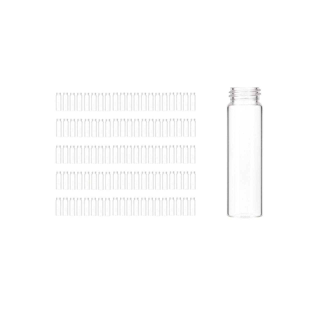 Borox Cam Vial 22 ml - Şeffaf - Vida Boyun ND20 - 100 adet/paket