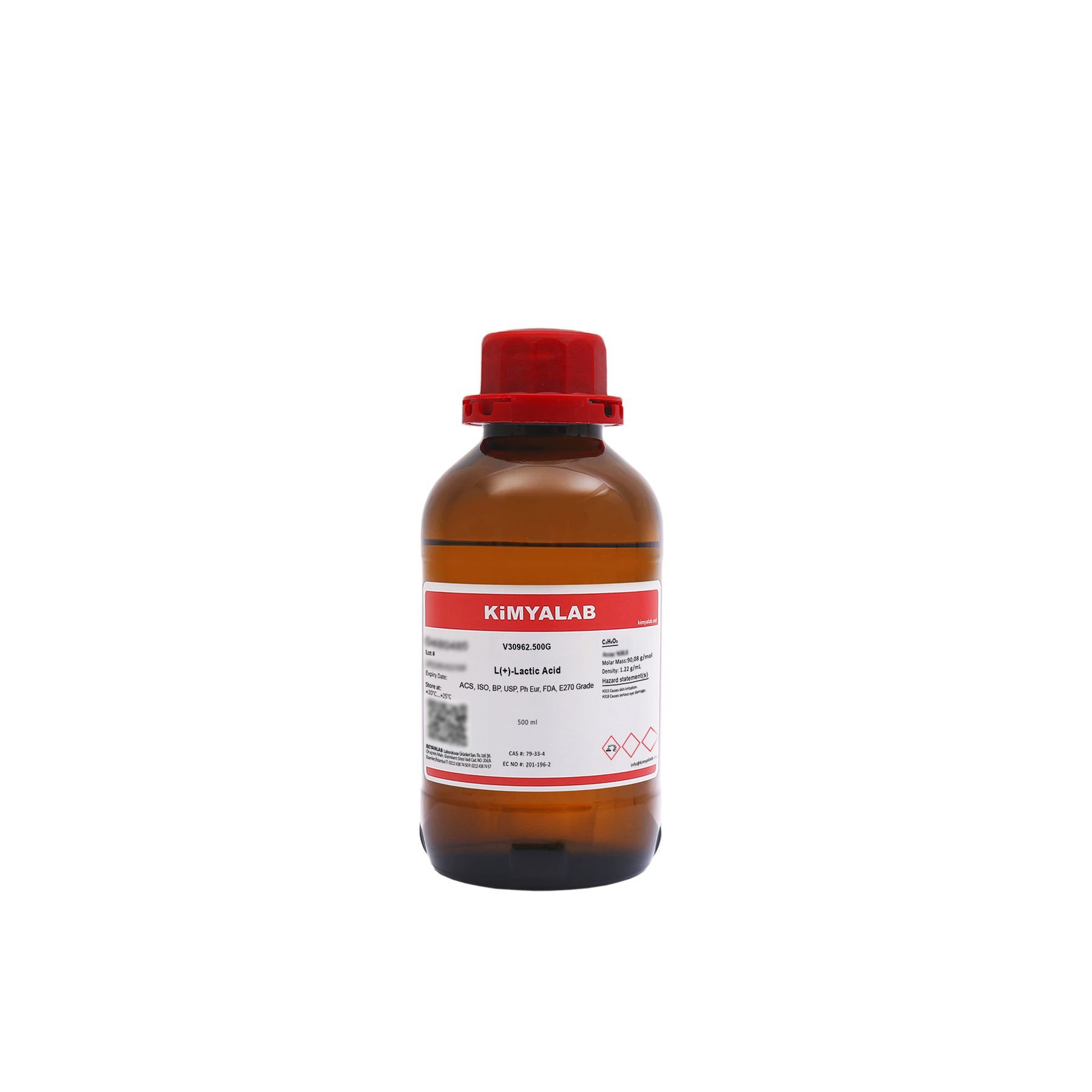 Kimyalab Laktik Asit 90% - Lactic Acid E270 - 500ml