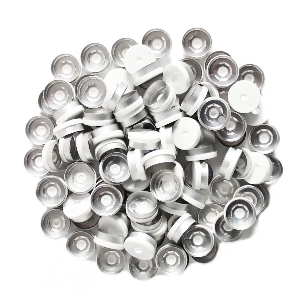 Borox Alüminyum Kapak - 20mm Flakon Vial Kapağı Beyaz 100lü