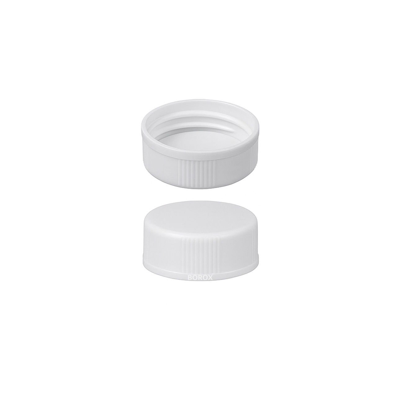 Borox PP Beyaz Screw Vial Kapağı ND20 - Beyaz PTFE/Beyaz Silikon Septa - 100lü