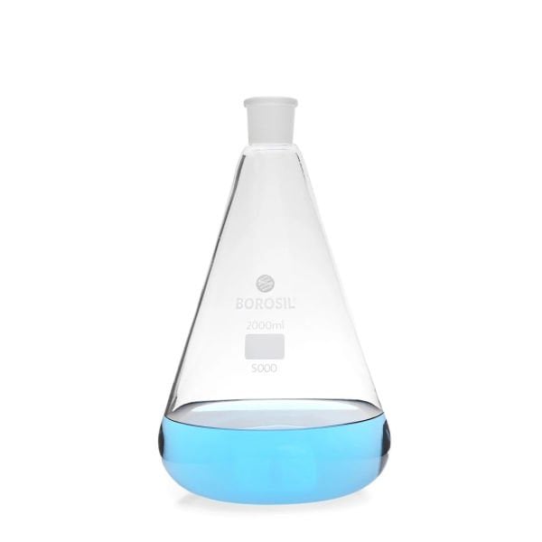 Borosil Cam Erlen Şilifli 2000 ml - Erlenmeyer Flask