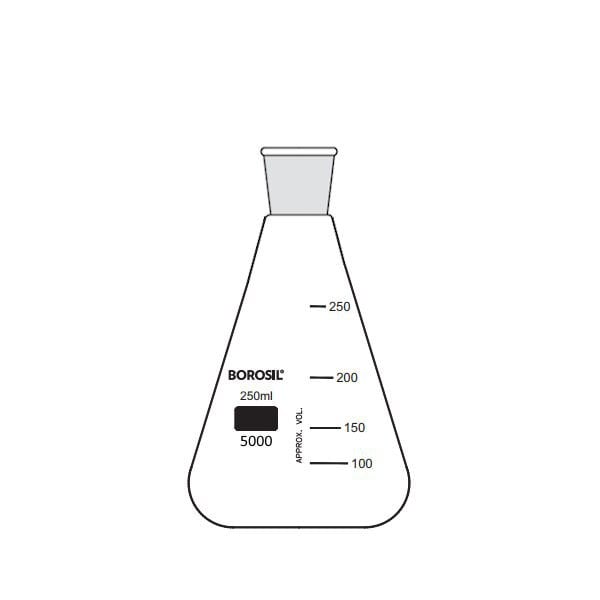 Borosil Cam Erlen Şilifli 2000 ml - Erlenmeyer Flask