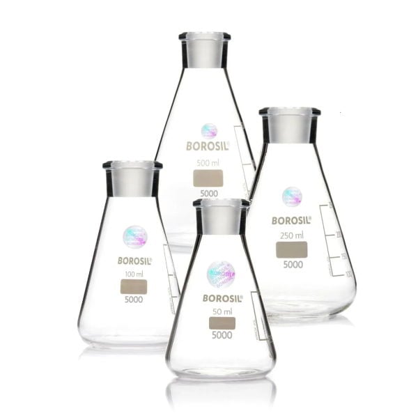 Borosil Cam Erlen Şilifli 2000 ml - Erlenmeyer Flask