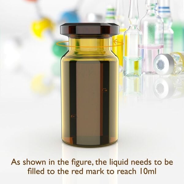 Borox Amber Cam Şişe 10ml - Crimp Vial ND20 - Dibi Düz - 100 Adet Toptan