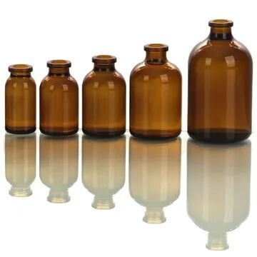 Borox Amber Cam Şişe 50ml - Flakon Şişe 50cc - Vial 100Adet