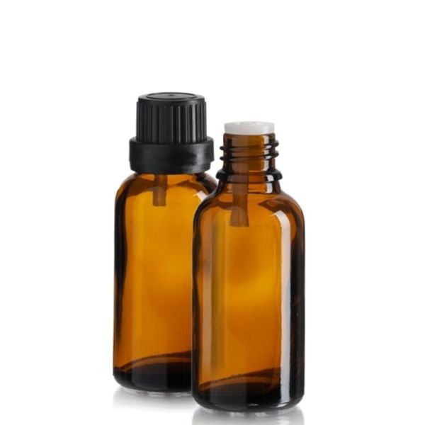 Borox Cam Damlatma Şişe 30 ml - Amber Damlalıklı Şişe 30 cc - 100 Adet Toptan