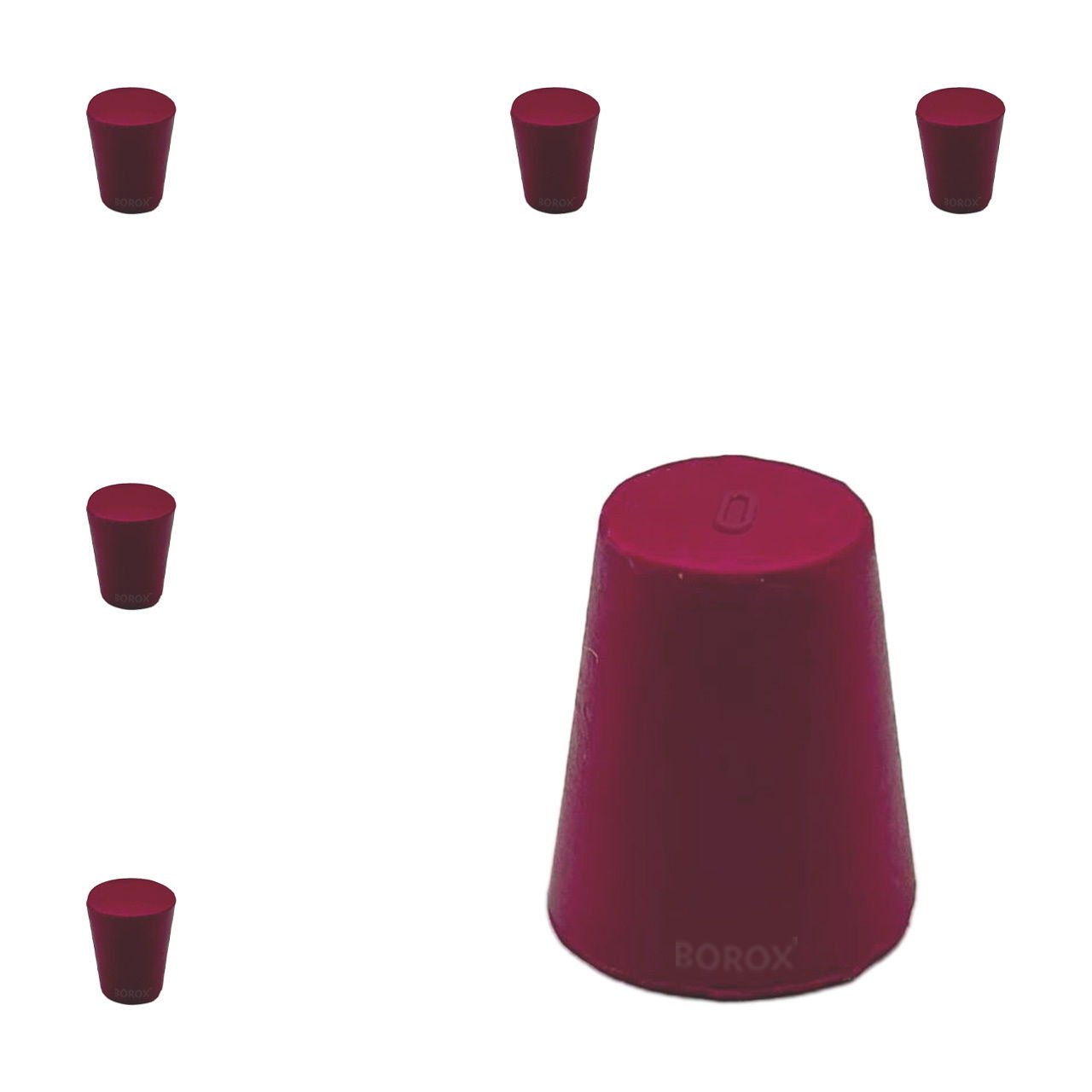 Borox Kauçuk Tıpa No 0 - 9x13x15,5mm NS 10/19 - 5Adet