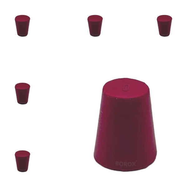 Borox Kauçuk Tıpa No 0 - 9x13x15,5mm NS 10/19 - 5Adet