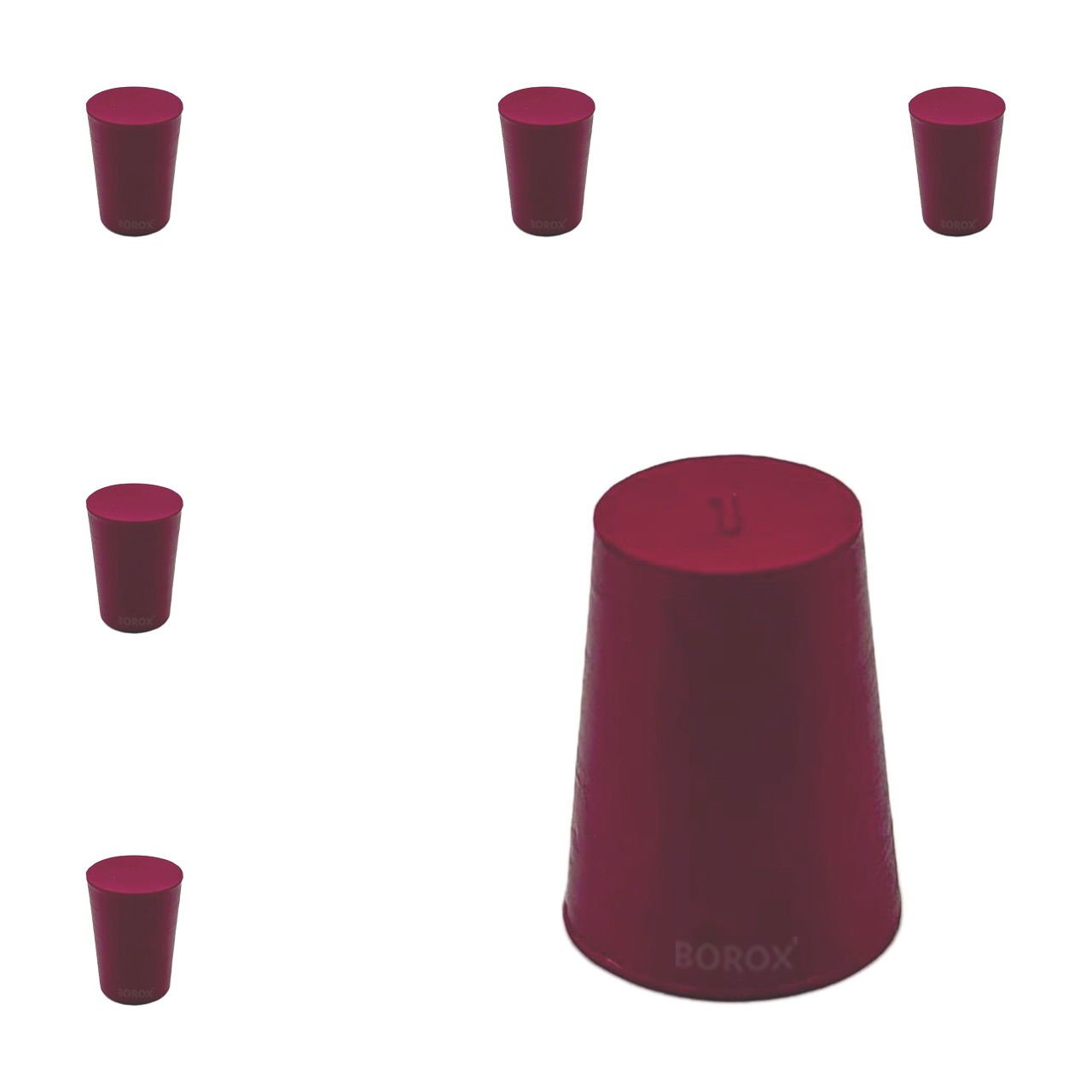 Borox Kauçuk Tıpa No 1 - 11x14x18,5mm NS 12/21 - 5Adet