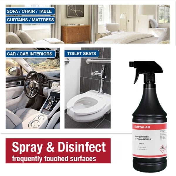 İzopropil Alkol %99,9 İPA 1 L Sprey Şişe - Isopropyl Alcohol