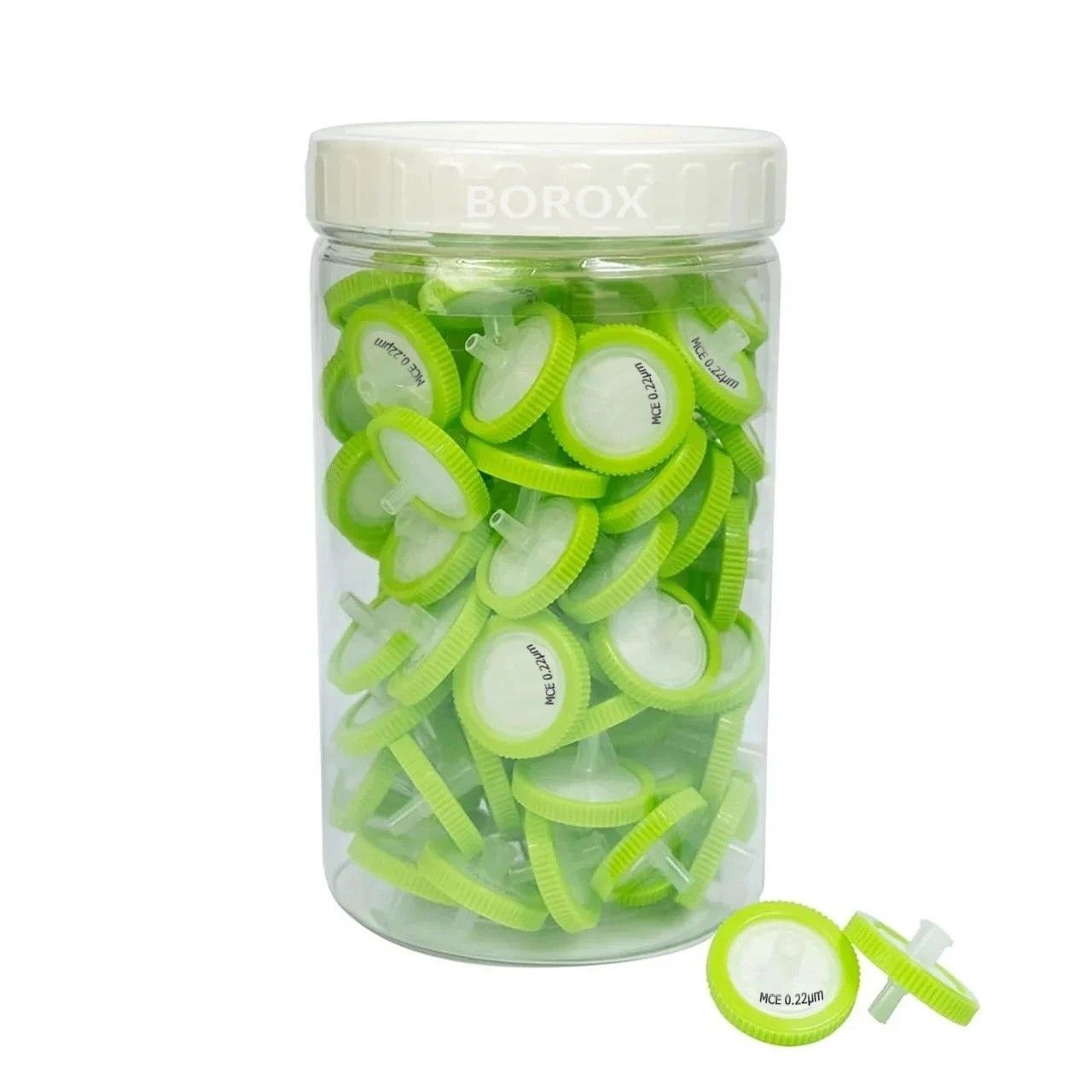 Borox Selüloz Şırınga Filtre - Non Steril 0.22µm - MCE Syringe Filter - Yeşil - 100 Adet