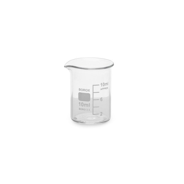 Borox Cam Beher 10 ml - Kısa Form Beaker 20 Adet-Paket