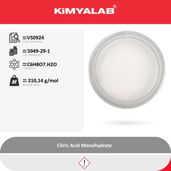 Kimyalab Sitrik Asit Monohidrat E330 1 Kg - Citric Acid Monohydrate USP