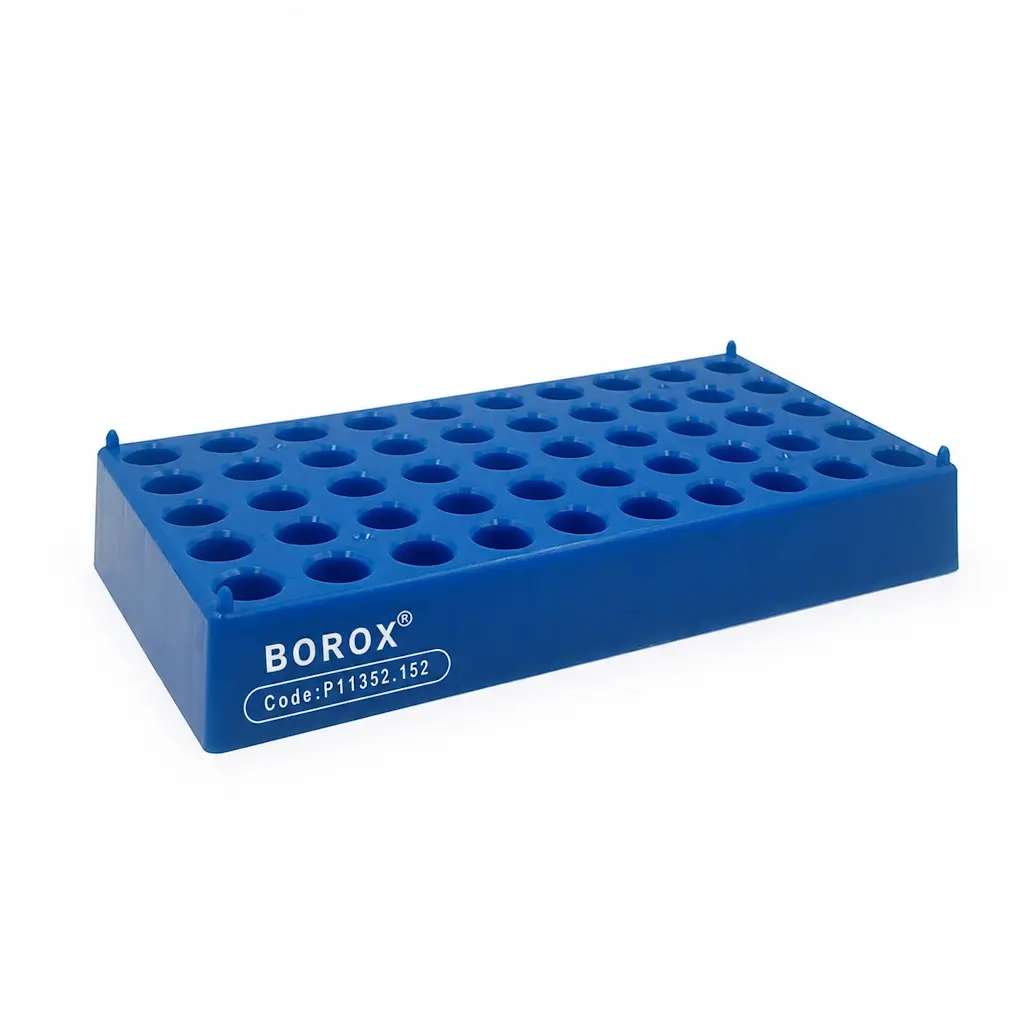 Borox Vial Standı 2 ml Vialler İçin - 50 Delikli - Mavi - Tüplük