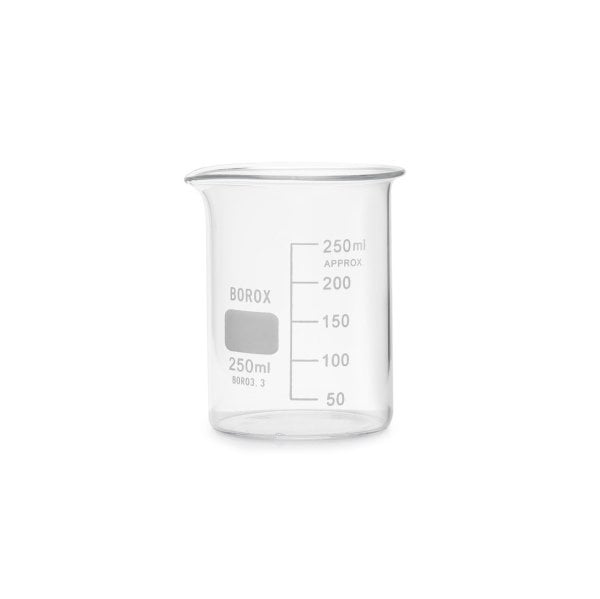Borox Cam Beher 250 ml - Kısa Form Beaker 8 Adet-Paket