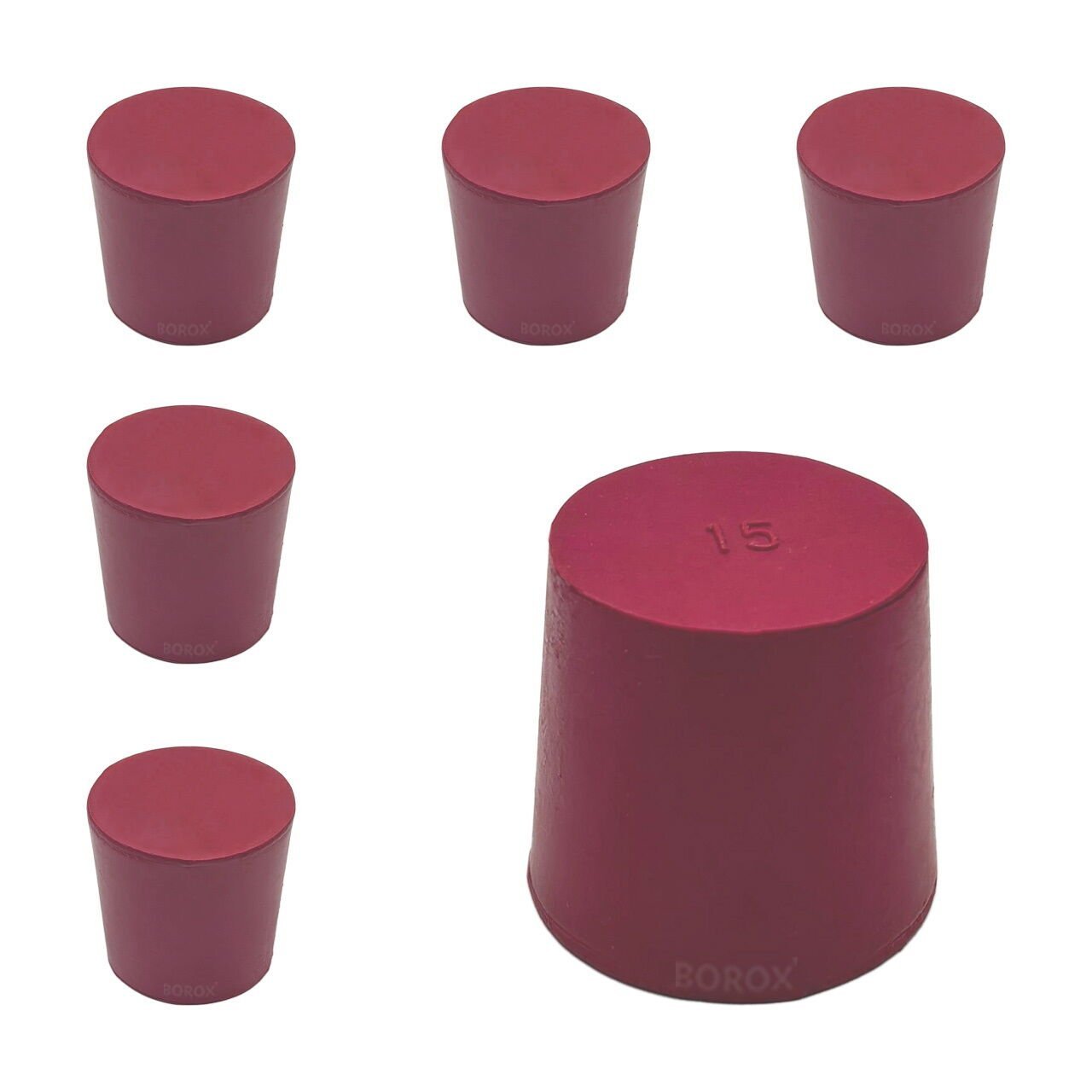 Borox Kauçuk Tıpa No 15 - 37x44x41mm NS 40/38 - 5Adet