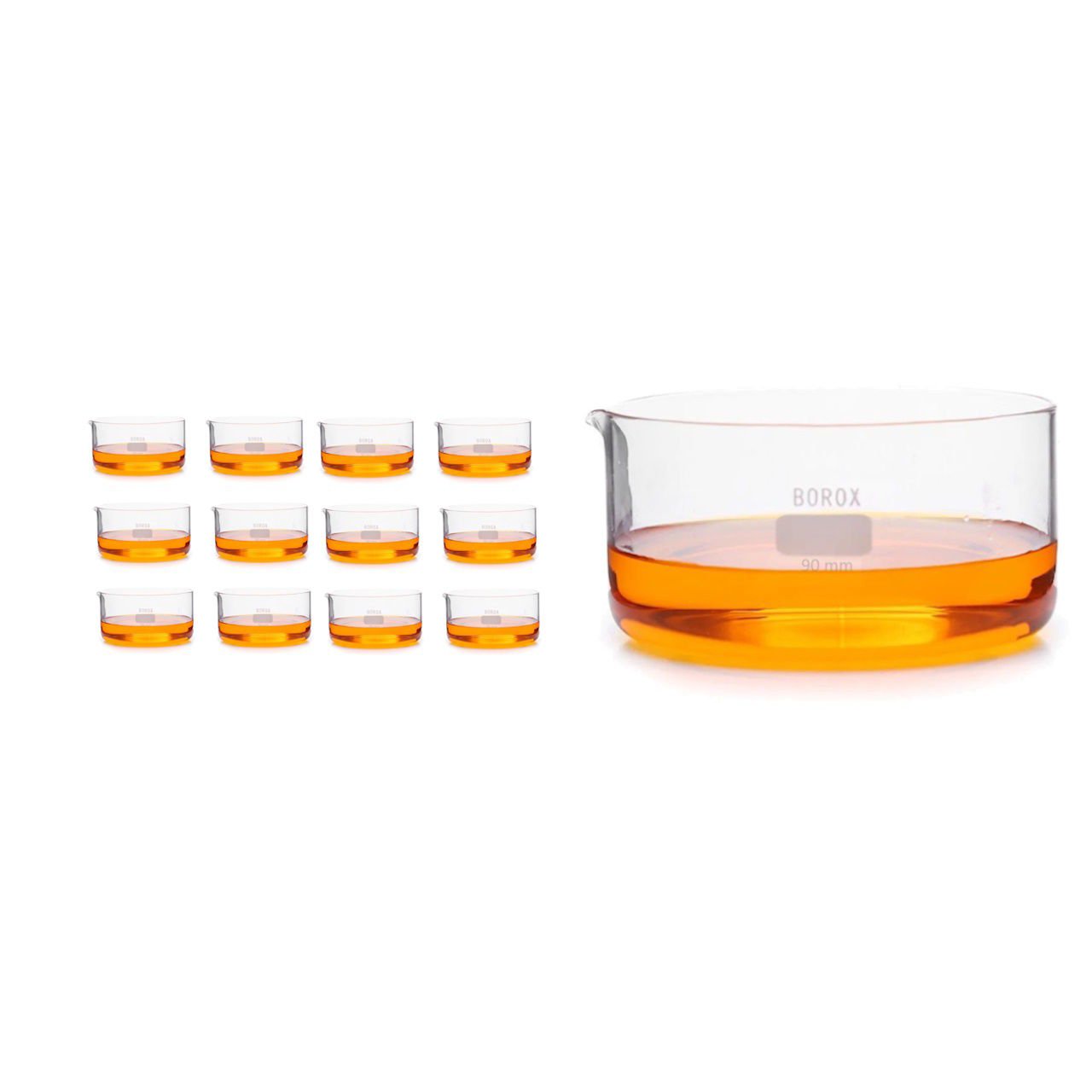 Borox Cam Kristalizasyon Kutusu 90x45mm - Kristalizuar Kabı - 12 Adet Toptan