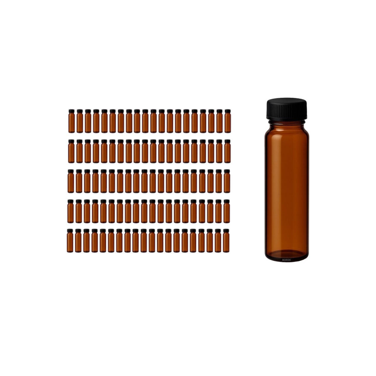Borox Cam Vial 22 ml - Amber - Vida Boyun ND20 - 100 adet/paket