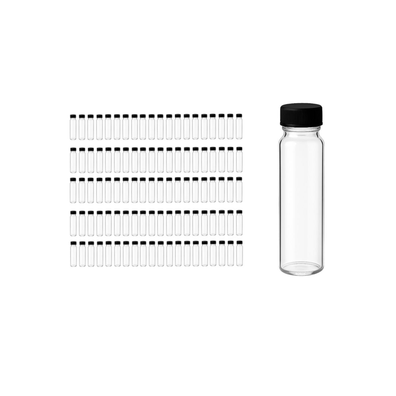 Borox Cam Vial 22 ml - Şeffaf - Vida Boyun ND20 - 100 adet/paket