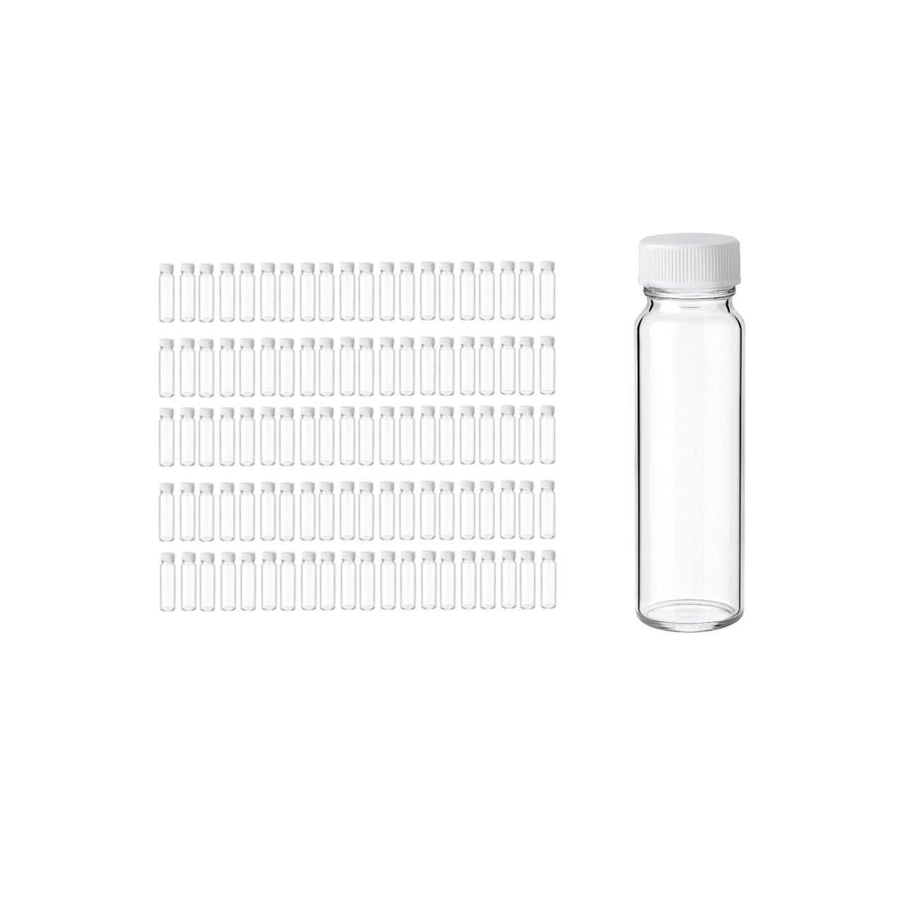 Borox Cam Vial 22 ml - Şeffaf - Vida Boyun ND20 - 100 adet/paket