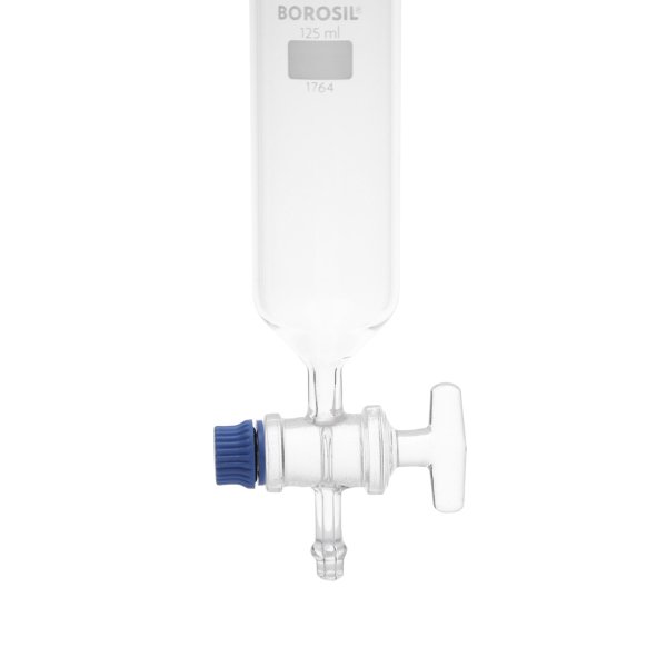 Borosil Gaz Numune Alma Kabı 125 ml - Musluklu Cam Tüp