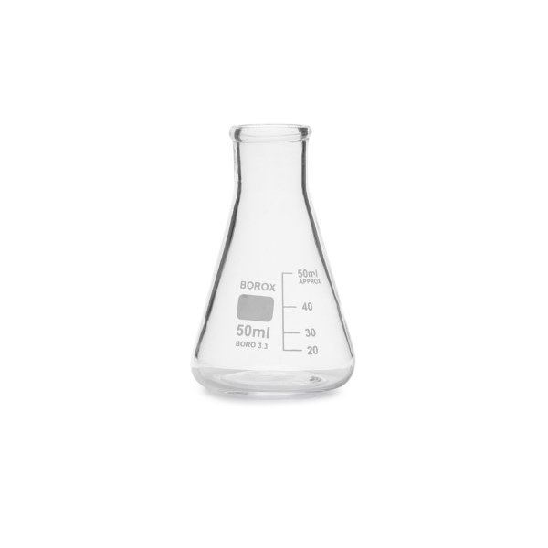 Borox Cam Erlen 50 ml - Erlenmeyer Flask Dar Boyun 10 Adet