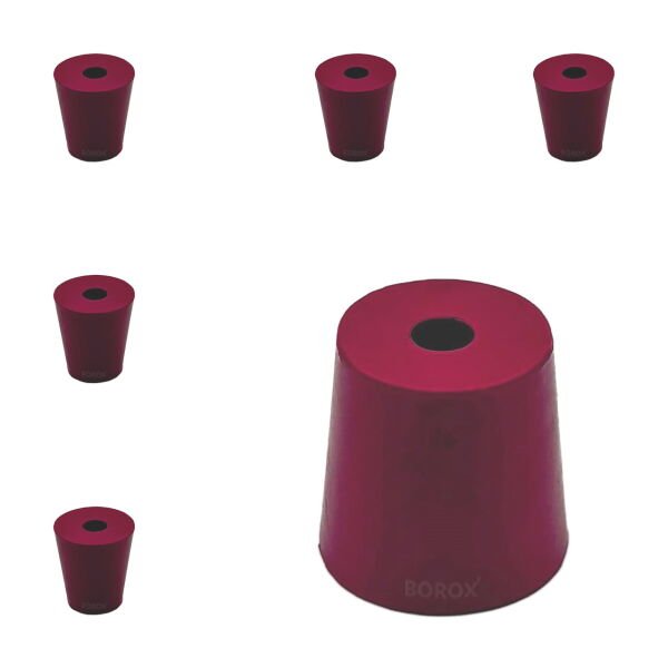 Borox Kauçuk Tıpa Delikli No 3 - 14x19x21mm - 5Adet